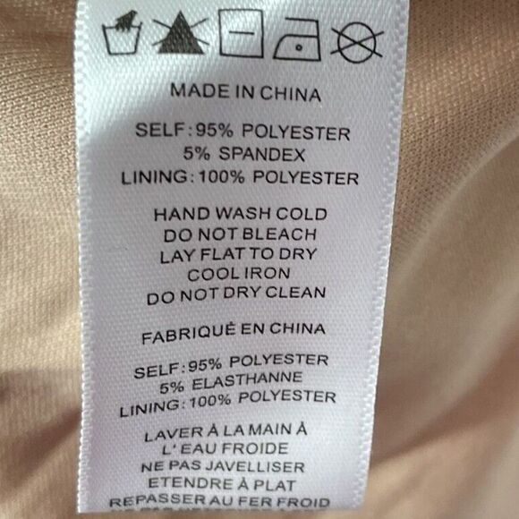 PAPER CRANE Dress Womens Medium Blush Pink Velvet Long Sleeve NEW Ruffle Trim - Picture 7 of 8